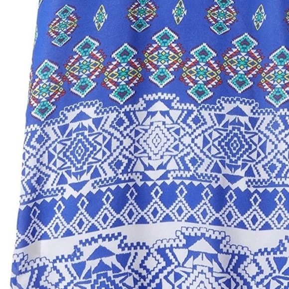 My Michelle Girls Blue Shift Dress Crochet Bell Sleeve Size 7 16 - Picture 4 of 5